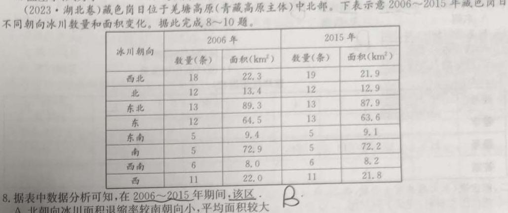  陕西省2024年普通高等学校招生全国统一考试(三个黑三角)地理试卷l