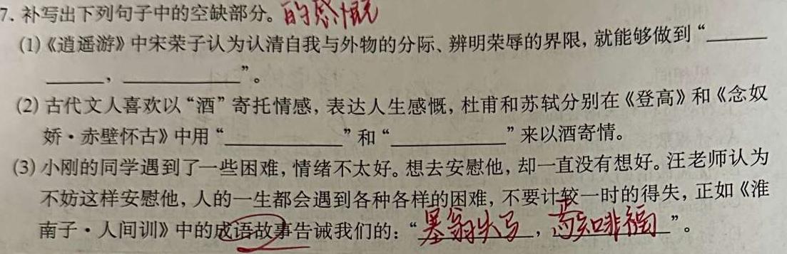 [今日更新]2023-2024学年海南省高考全真模拟卷（四）语文试卷答案