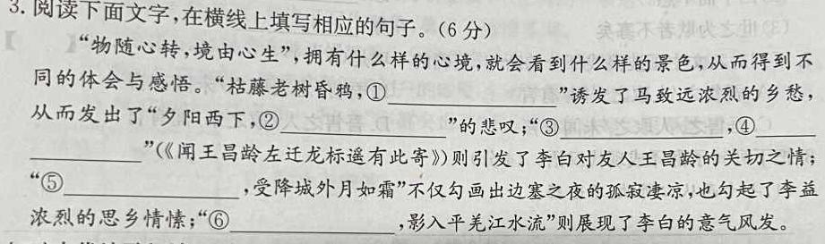 [今日更新]［内江一诊］内江市高中2024届第一次模拟考试题语文试卷答案