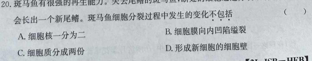 2023-2024上学期承德市重点高中联谊校高二年级12月份联考生物学部分