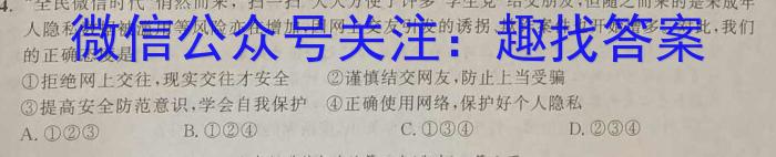 金考卷 百校联盟(新高考卷)2024年普通高等学校招生全国统一考试 领航卷(1)政治~