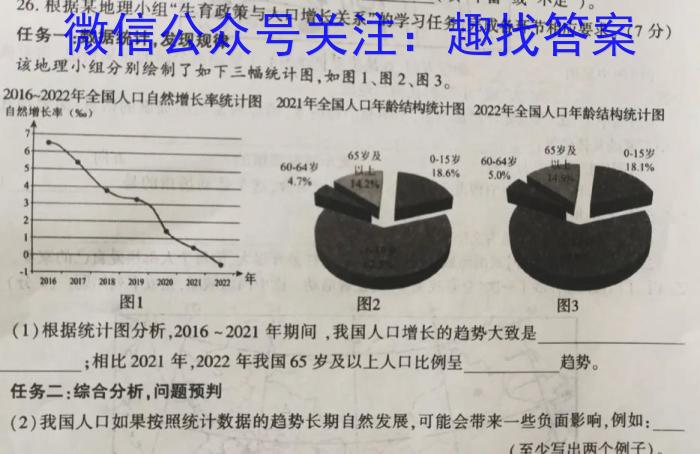 2024年广东省中考信息押题卷(一)1地理试卷答案