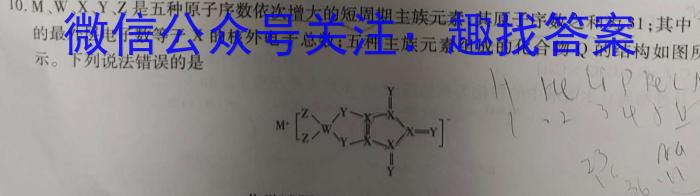 j内蒙古2023-2024学年高一年级上学期11月联考化学试卷答案