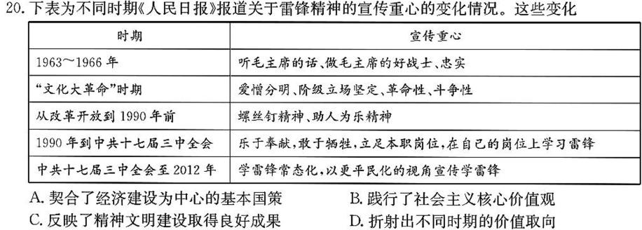 文博志鸿·河南省2023-2024学年九年级第一学期学情分析二历史