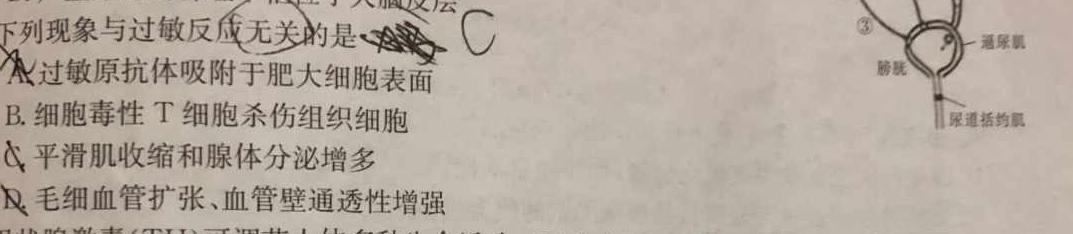 江西省2023-2024学年度八年级上学期第三次月考（二）短标生物