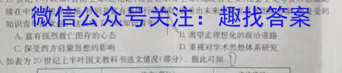 天一大联考 三晋名校联盟 2023-2024学年高三年级阶段性测试(期中)历史