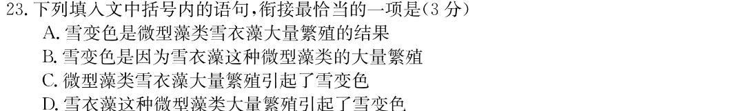 [今日更新]河南省2024届九年级第四次月考（期末）语文试卷答案