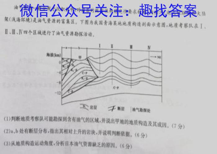 [今日更新]2024考前信息卷·第六辑 重点中学、教育强区 考向预测信息卷(三)3地理h