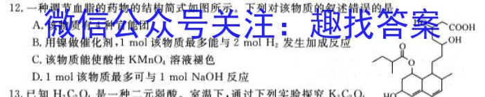 j安徽省淮北市2023-2024学年九年级12月月考（无标题）化学试卷答案