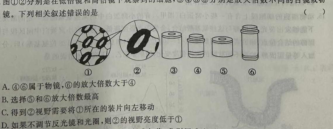 2024年衡水金卷先享题分科综合卷答案新教材一生物学部分