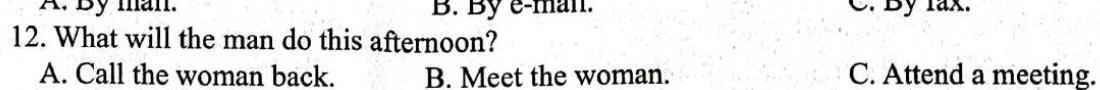 汕头市2023-2024学年度普通高中毕业班期中调研测试(12月) 英语