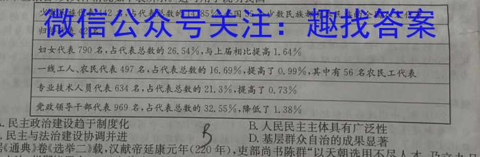 ［江西大联考］江西省2023-2024学年度高二年级上学期12月联考历史