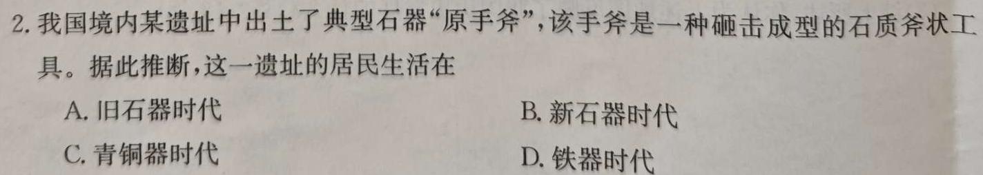 2023-2024学年安徽省八年级上学期阶段性练习(三)历史