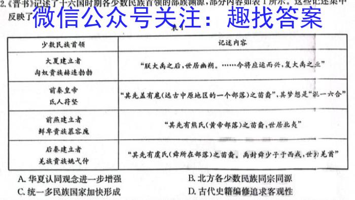 益卷 陕西省2023~2024学年度九年级第一学期课后综合作业(三)历史试卷