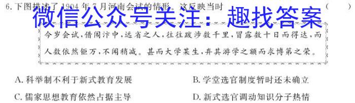 衡水金卷先享题分科综合卷2024全国卷历史