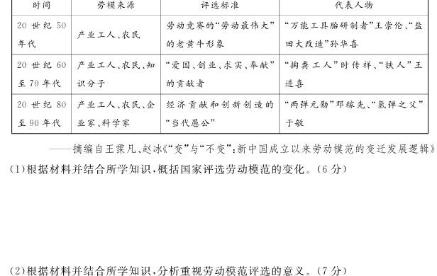 天一大联考 2023-2024学年海南省高考全真模拟卷(四)历史