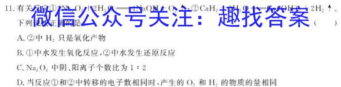 j2026届河南名校联盟高一年级12月考试化学试卷答案