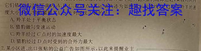 安徽省2024届“皖南八校”高三第二次大联考f物理