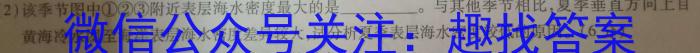 安徽省2023-2024学年度第二学期九年级学情调研（六）地理试卷答案