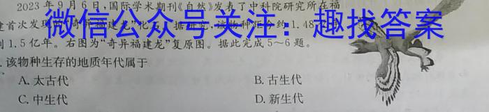 广西名校联盟2024年秋季学期高二上学期入学检测卷地理试卷答案