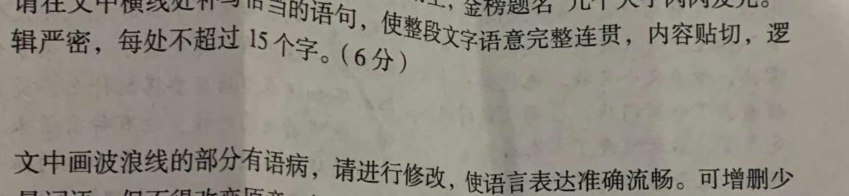 [今日更新]陕西省2023-2024学年度九年级第一学期第二次阶段性作业（版本不详）语文试卷答案