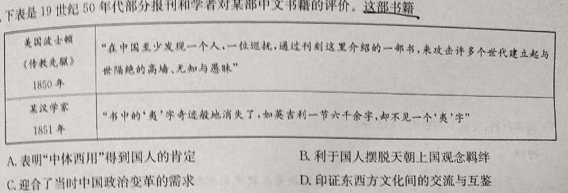 吉林省牡丹江二中2023-2024学年度第一学期高二学年12月月考考试(9091B)历史