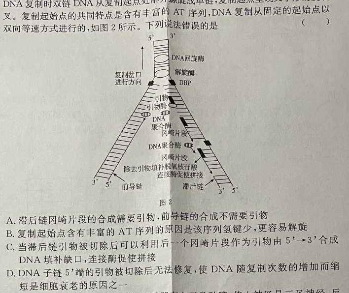 辽宁省名校联盟2023-2024学年高三上学期12月联合考试生物学部分