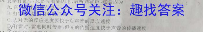 安徽省2023-2024学年九年级第三阶段性学业暨教学质量监测l物理