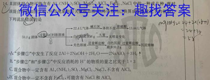 q高考必刷卷 2024年全国高考名校名师联席名制(新高考)信息卷(一)化学