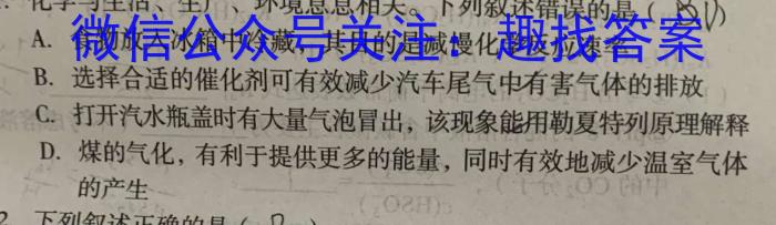 q江西省2024届九年级上学期质量监测考试化学