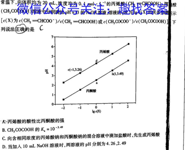 q2023-2024学年云南省高一年级12月月考卷(24-215A)化学