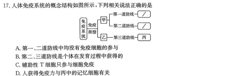 陕西省2023秋季八年级第二阶段素养达标测试（A卷）基础卷生物
