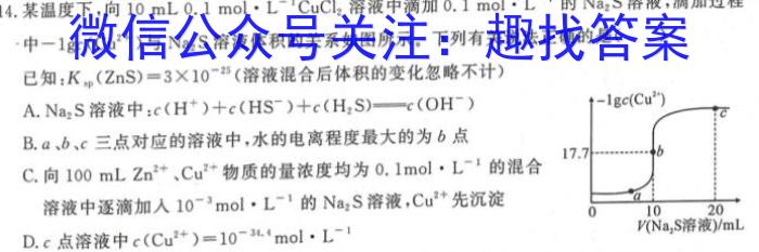 j24届高三年级TOP二十名校调研考试七化学试卷答案