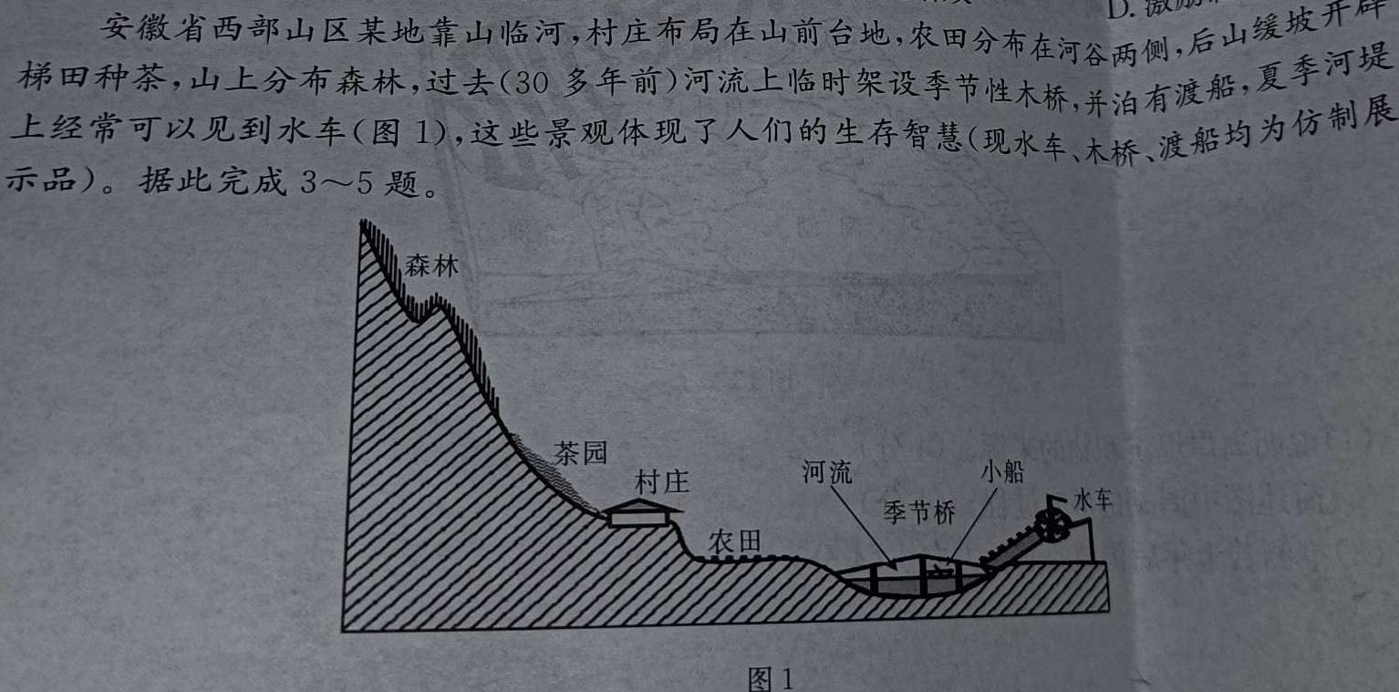 陕西省汉中市普通高中二年级新高考适应性考试(24-587B)地理试卷l