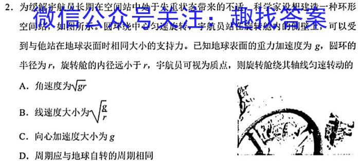 云南师大附中(云南卷)2024届高考适应性月考卷(黑白黑白白白黑黑)l物理