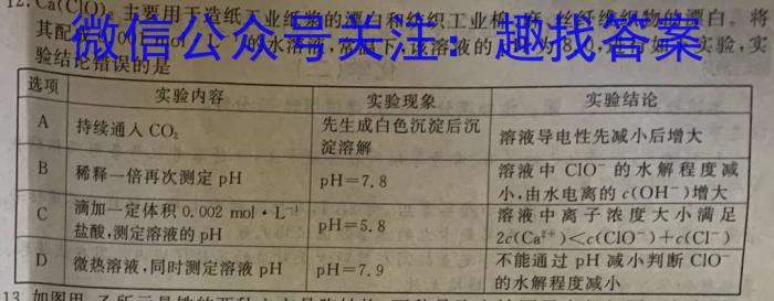 3甘肃省庆阳市第二中学2023~2024学年度高一第一学期期中考试(24248A)化学试题