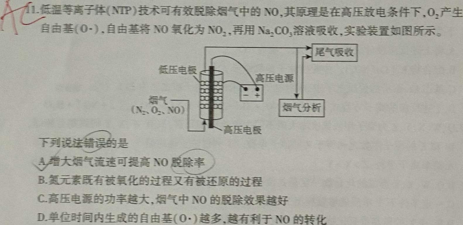 1河南省2023-2024学年七年级第一学期学习评价（2）化学试卷答案