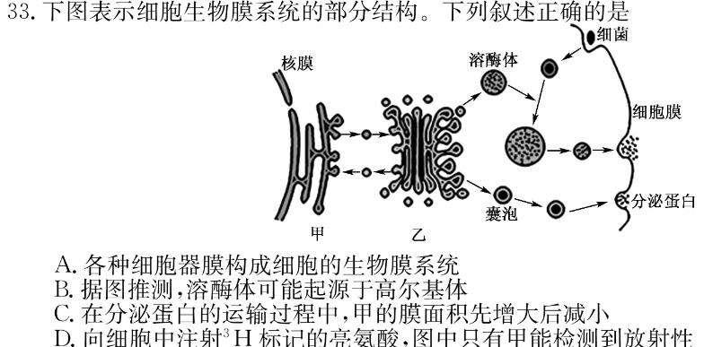 广西国品文化 2023~2024学年新教材新高考桂柳模拟金卷(四)生物学部分