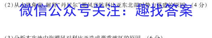 山东省2023-2024学年度第二学期期中教学质量检测（高二）地理试卷答案