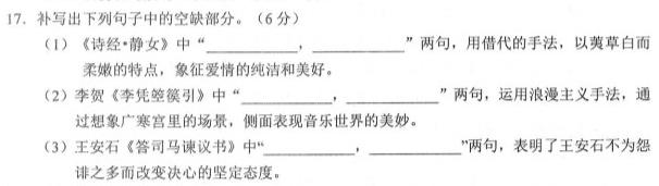 [今日更新]2024年普通高等学校招生统一考试 最新模拟卷(四)语文试卷答案