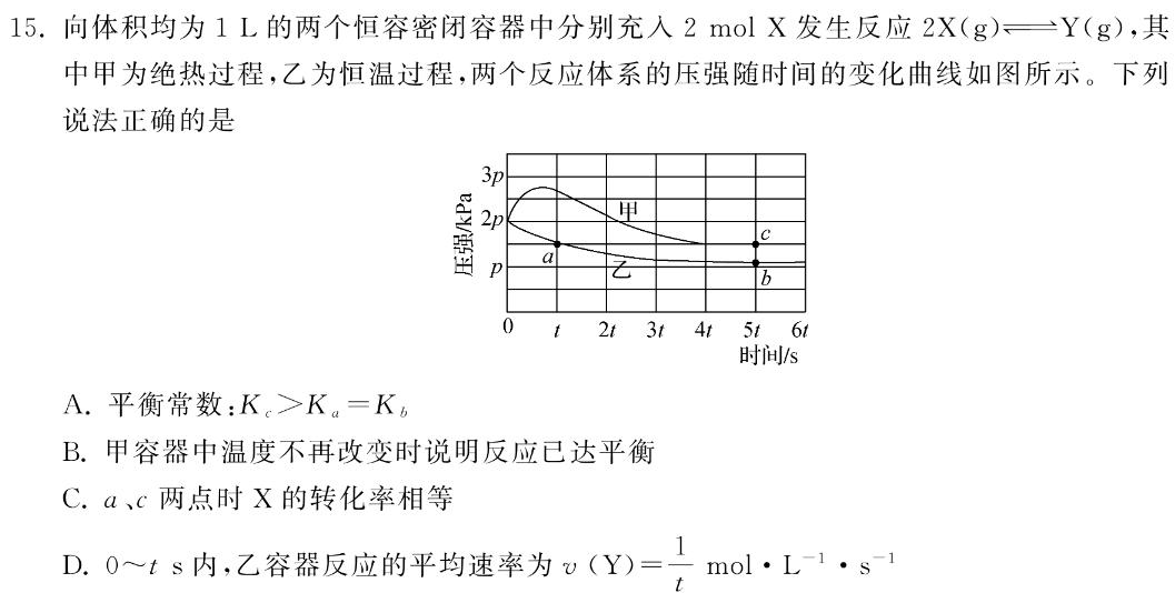 12024年衡水金卷先享题分科综合卷答案新教材二化学试卷答案