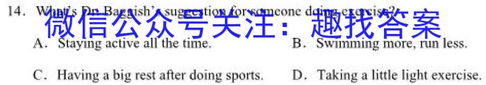 2023-2024学年度上学期高三年级第一次综合素养评价(HZ)英语