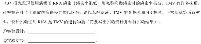 九师联盟 2024届高三11月质量检测巩固卷(XG/LG/(新教材-L)G)生物