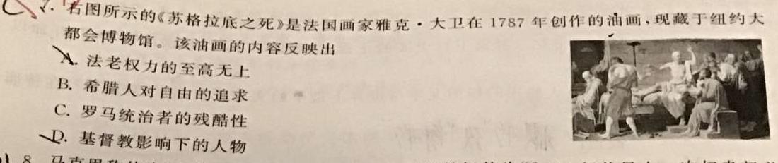 云南师大附中(云南卷)2024届高考适应性月考卷(黑白黑白白白黑黑)历史