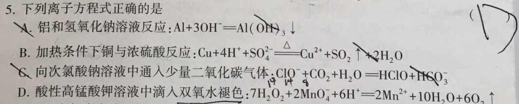 【热荐】重庆市好教育联盟2024届高三年级上学期12月联考化学