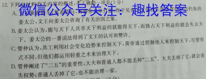 江西省2024届九年级阶段性检测题（12.26）/语文