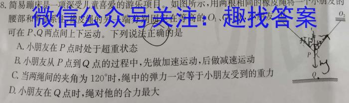 贵州省高二黔西南州2023~2024学年度第二学期期末教学质量监测(242946D)物理试题答案