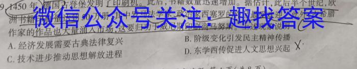 贵州省2024年初中学业水平考试全真模拟试卷（二）历史试卷答案