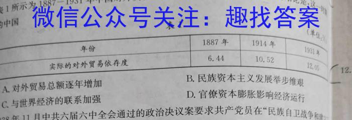 河南省2023-2024学年度第一学期八年级学情分析A历史