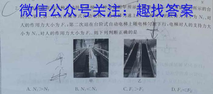 安徽省2025届八年级下学期阶段性练习（一）物理试卷答案